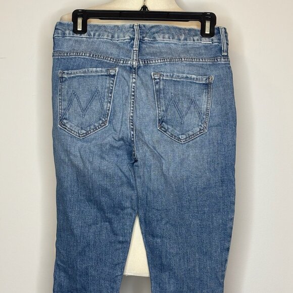 Mother - Blue High Waisted Looker Ankle Fray Jeans - Picture 4 of 4